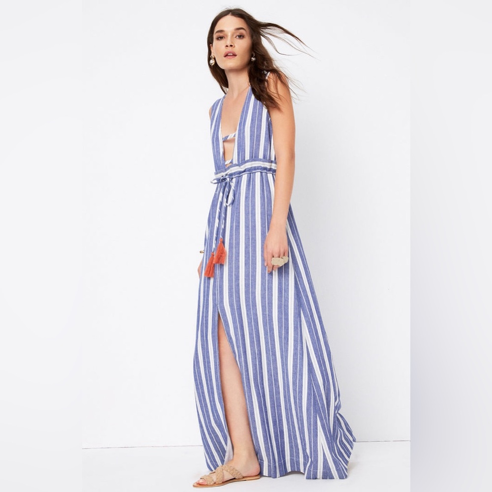 Tularosa Essie Maxi Dress Blue White Striped XS